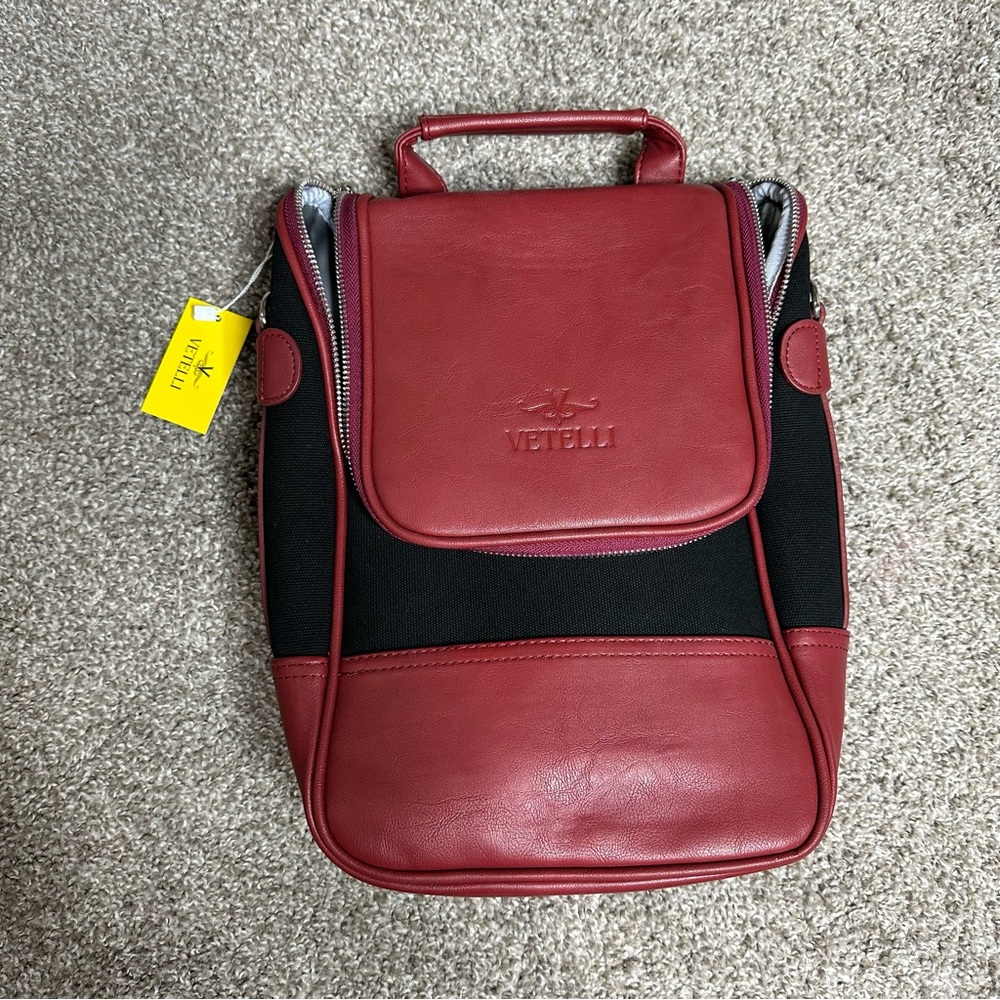 Vetelli Wine Carrier Leather Bag NWT